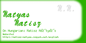 matyas matisz business card